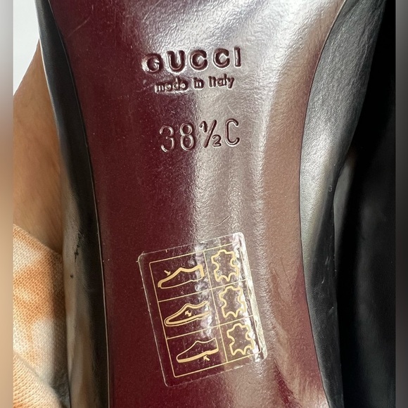 GUCCI  Black Leather Classic Pump 1012555  Size 38.5 C Made in Italy - Picture 10 of 13